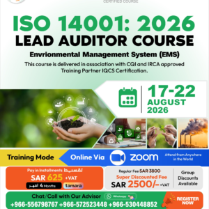 ISO 14001 Lead Auditor Course CQI and IRCA (English)