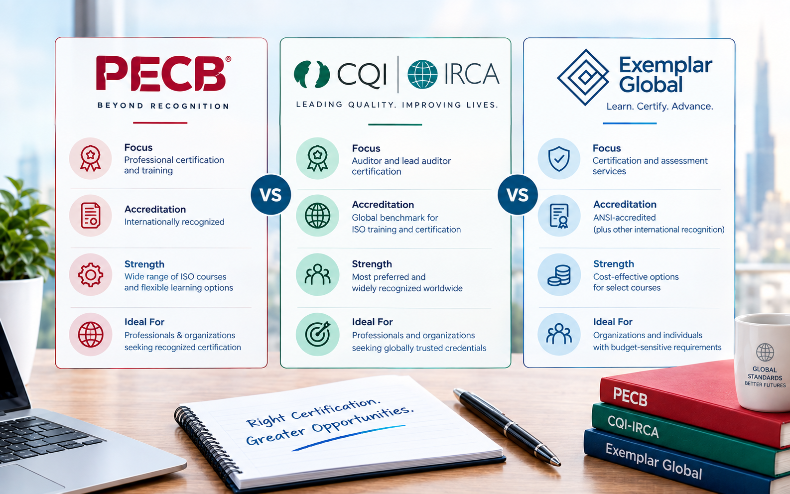 pecb vs irca vs exemplar